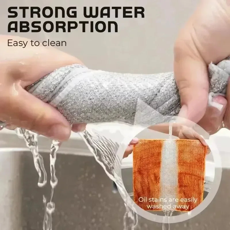 Double-Sided Non-Stick Silver Wire Kitchen Cleaning Cloth - 2