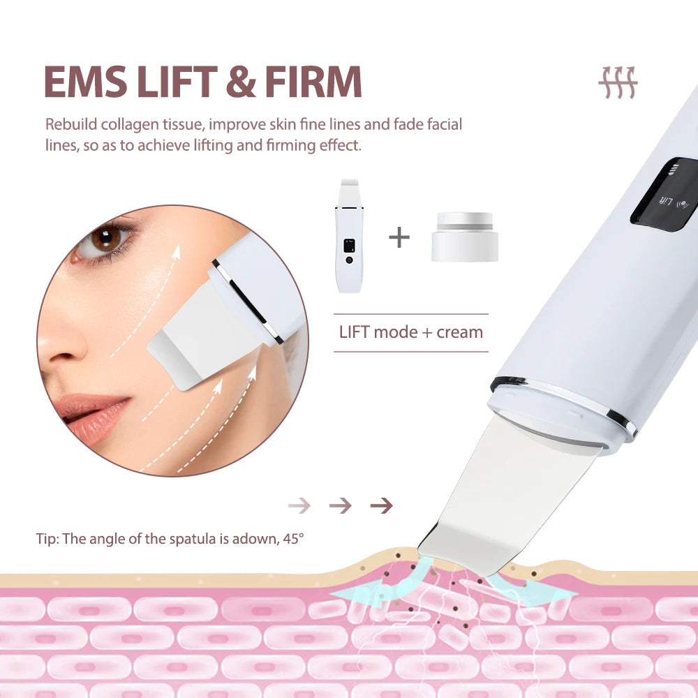 Ultrasonic Facial Skin Scrubber and Pore Cleaner - 10