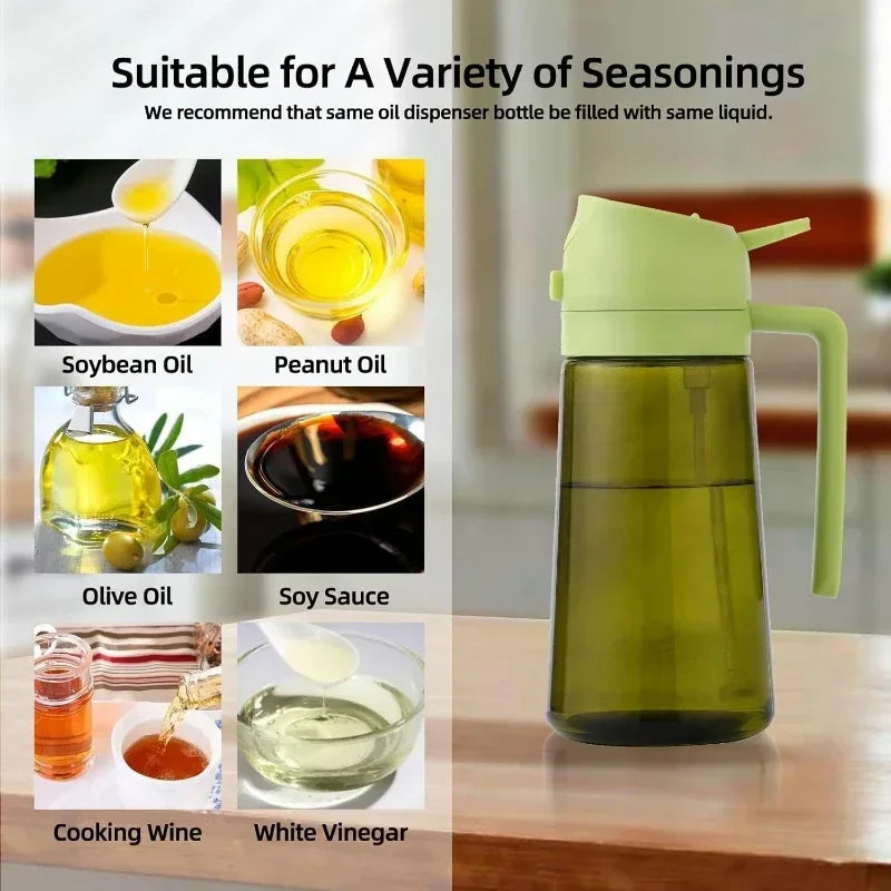 2-in-1 Dual Action Oil Spray and Pour Dispenser for Cooking - 8
