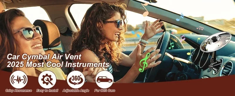 Mini Drum Cymbal Car Vent Decoration Accessory