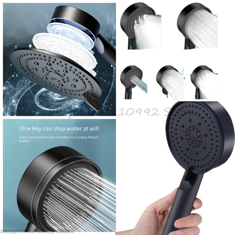 5-Mode High Pressure Rainfall Shower Head