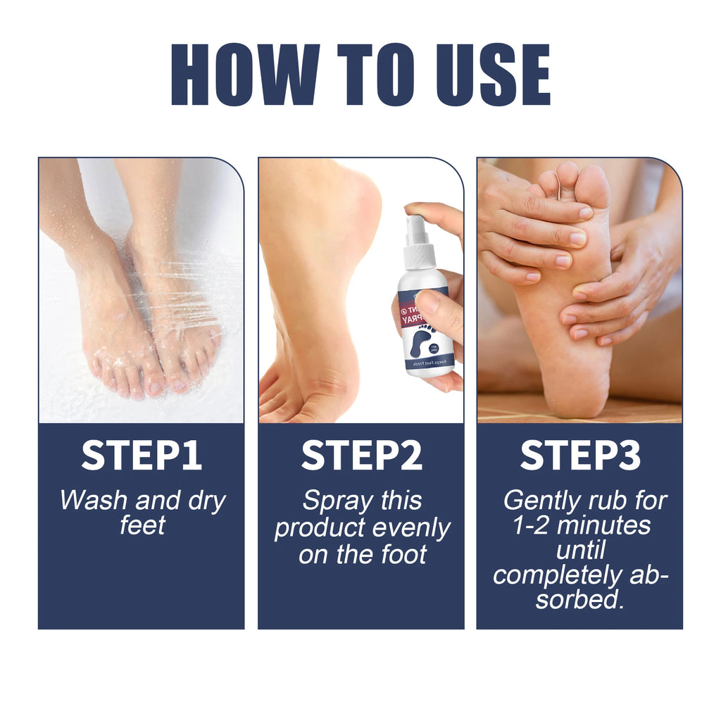 Refreshing Deodorizing Foot Spray for Odor Removal and Dry Skin