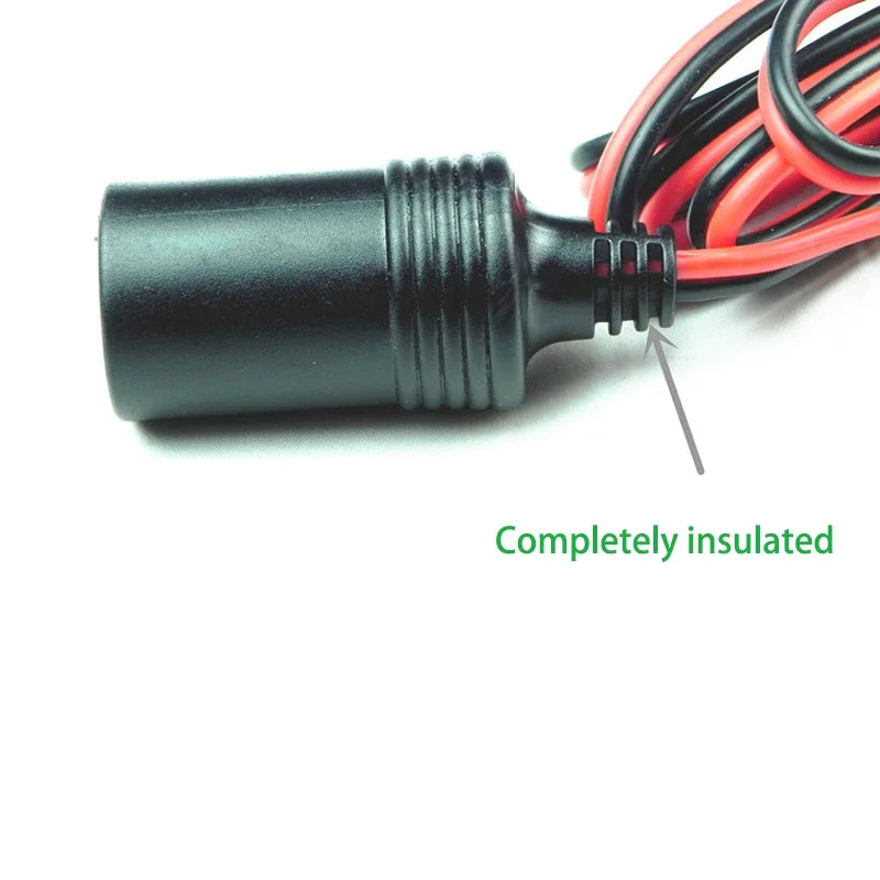 12V Battery Clip-on Cigarette Lighter Power Socket Adapter