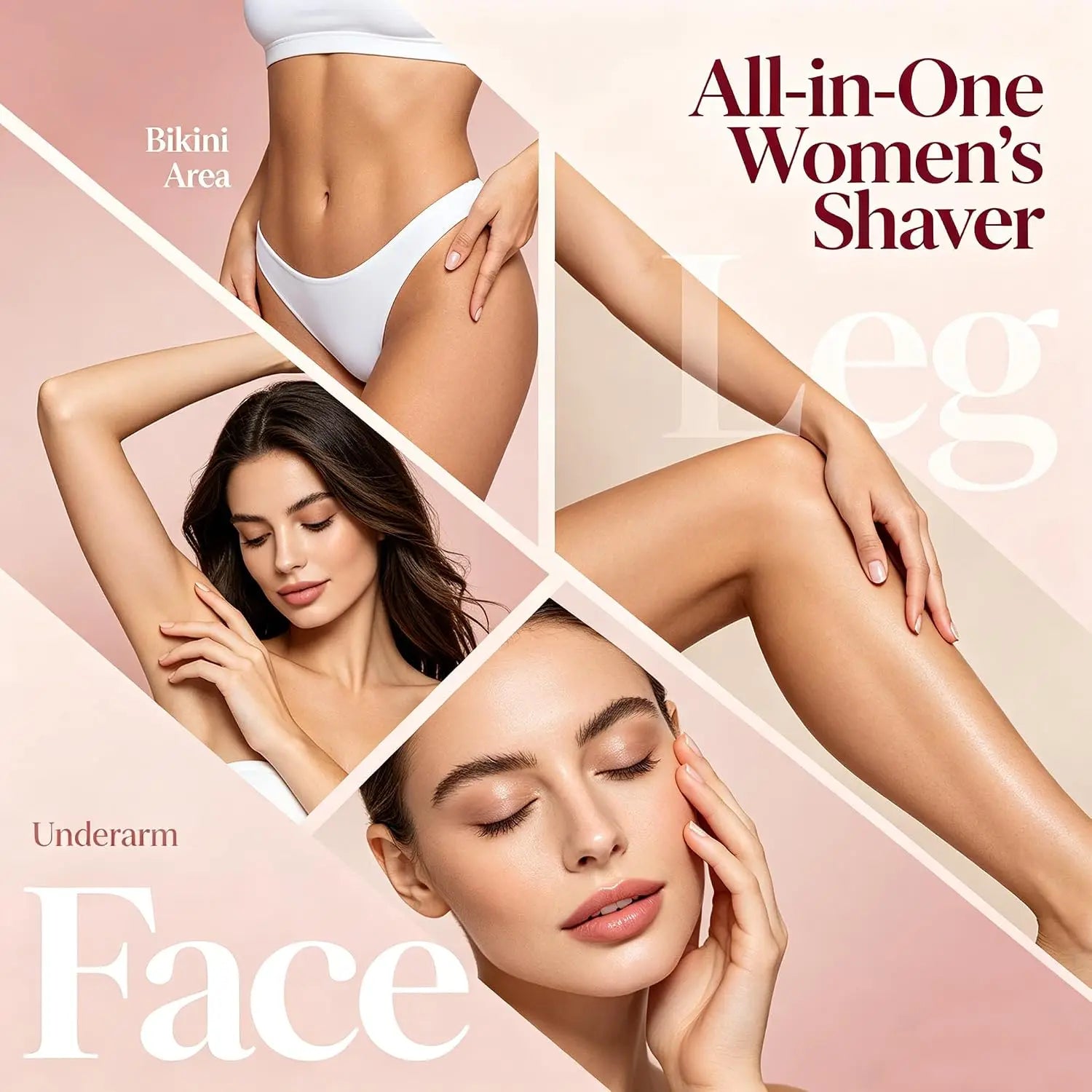 2-in-1 Waterproof Electric Bikini and Body Hair Trimmer for Women - 8