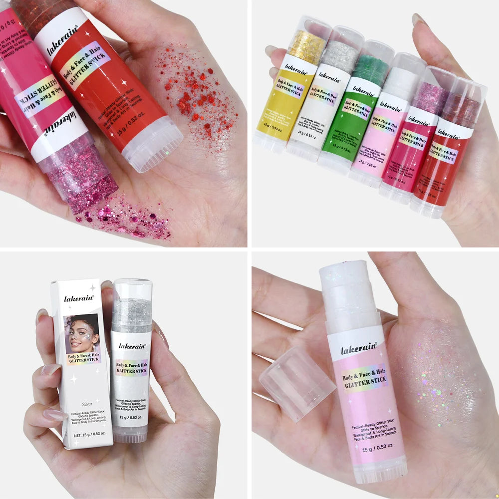 Waterproof Shimmer Glitter Stick for Face and Body