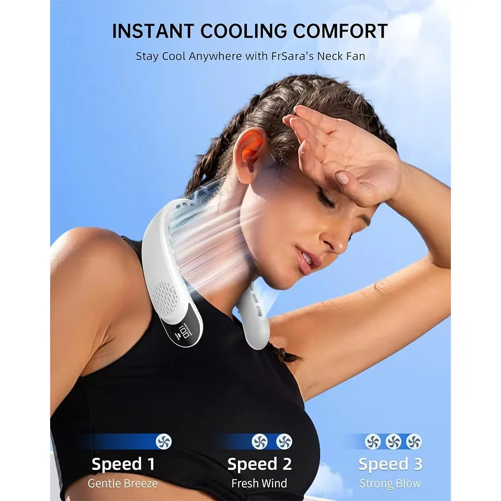 Foldable Bladeless Portable Neck Fan for Travel and Outdoor Cooling