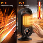 Portable Electric Ceramic Desktop Heater with Timer