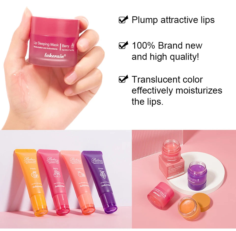 Moisturizing Lip Balm and Sleeping Mask Care Set - 8