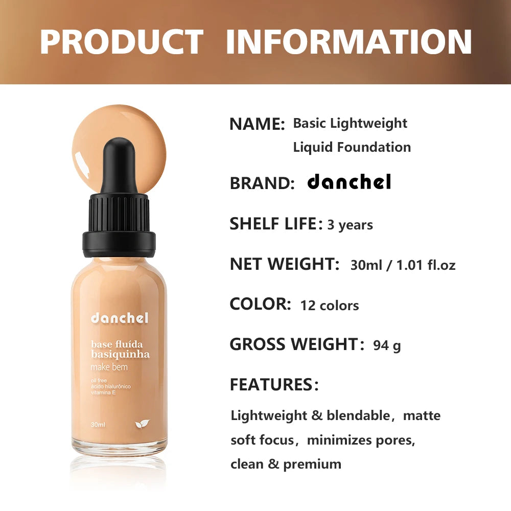 Matte Lightweight Liquid Foundation for Flawless Poreless Skin