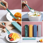 3-in-1 Portable Reusable Travel Cutlery Set with Case