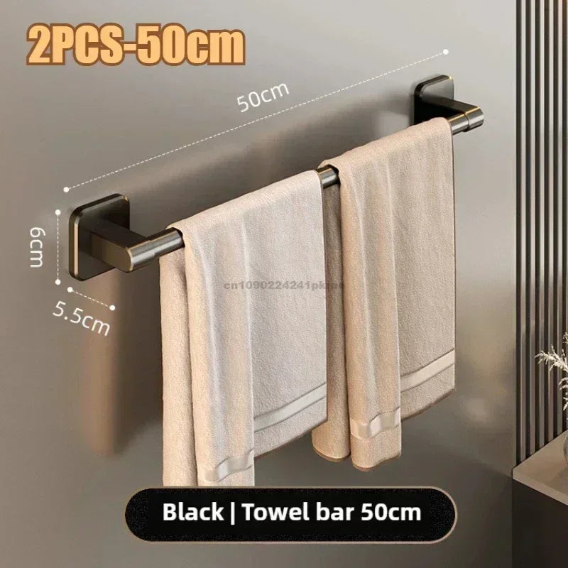 Wall Mounted Adhesive Towel Rack for Bathroom and Kitchen
