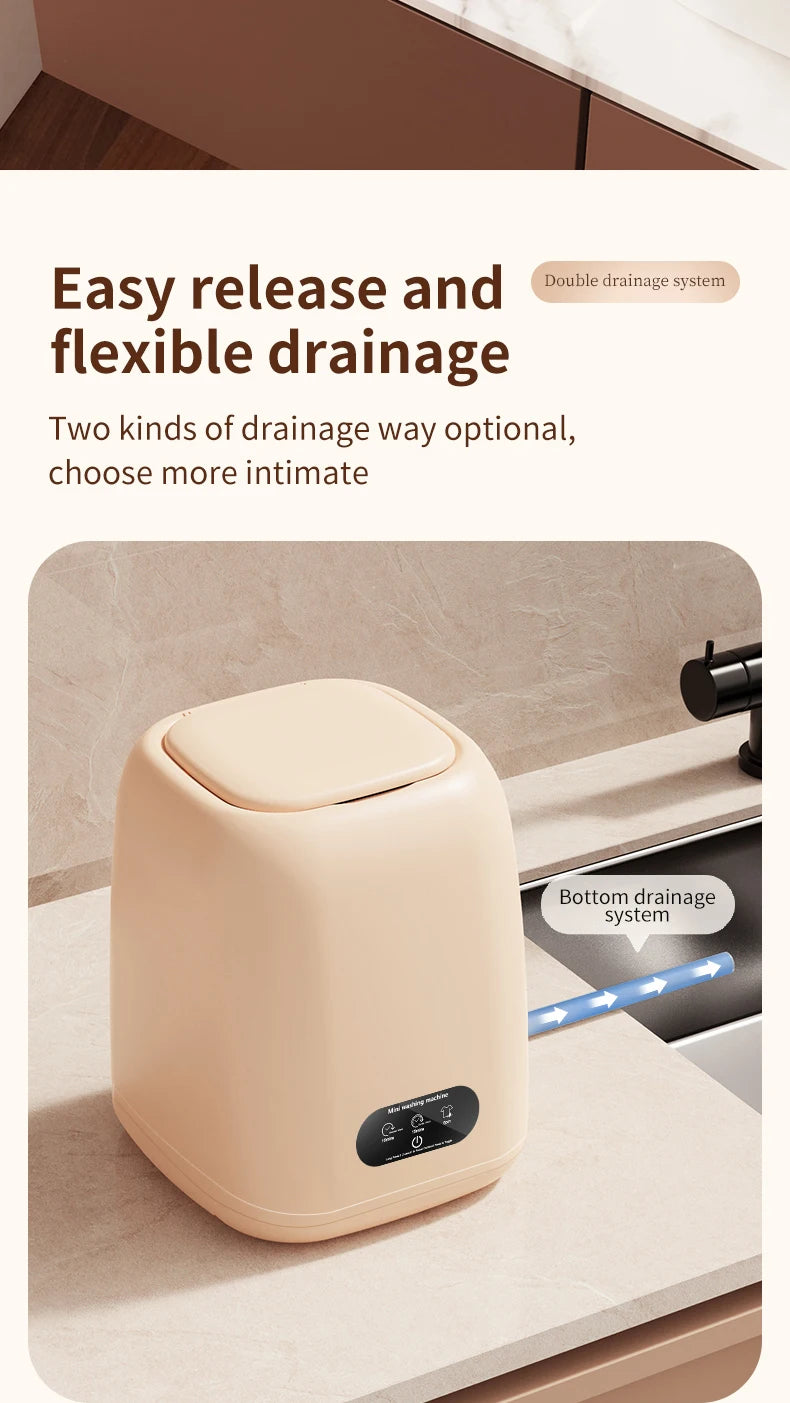 Portable Mini Washing Machine for Underwear and Small Clothes