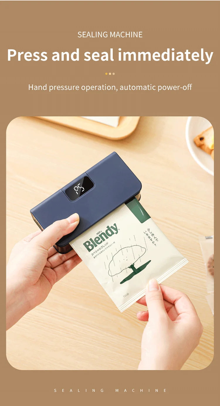 Rechargeable Mini Bag Sealer with Cutter