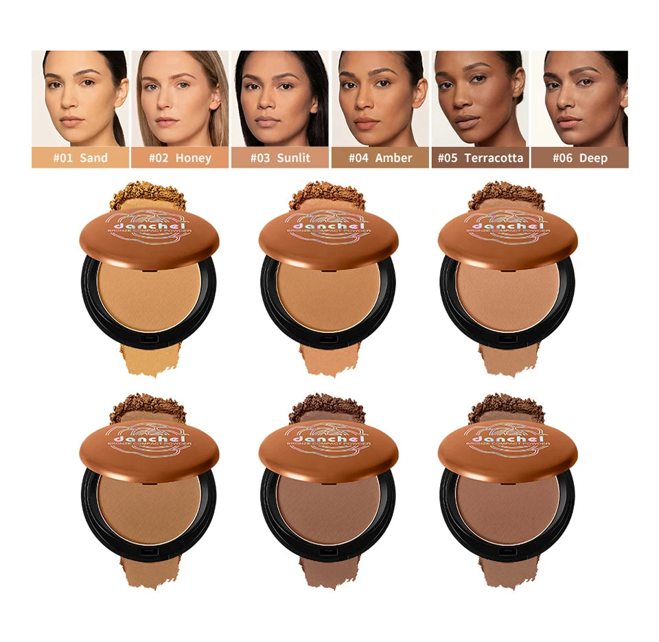 Matte Bronze Pressed Powder for Facial Contouring and Setting