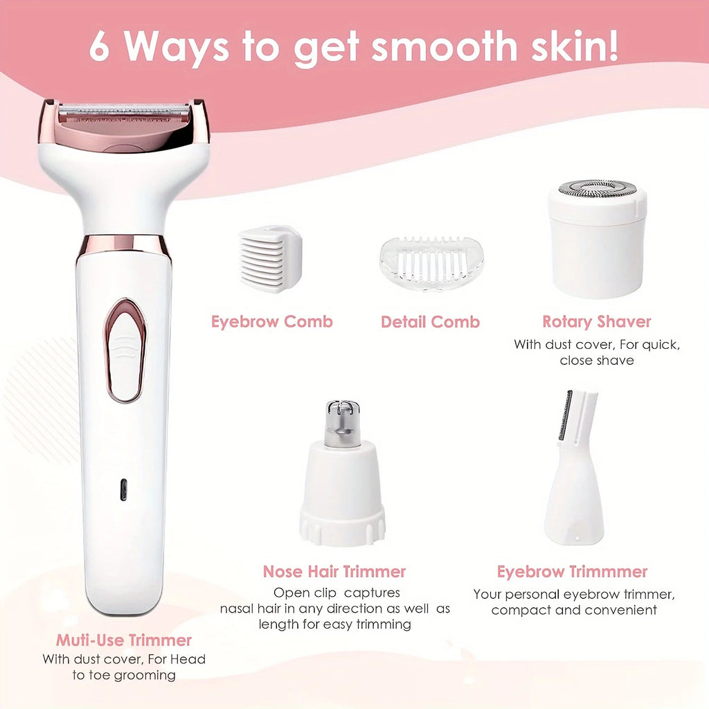 4-in-1 Electric Hair Removal Shaver for Face and Body