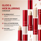 2-in-1 Liquid and Stick Blurring Concealer for Full Face Coverage