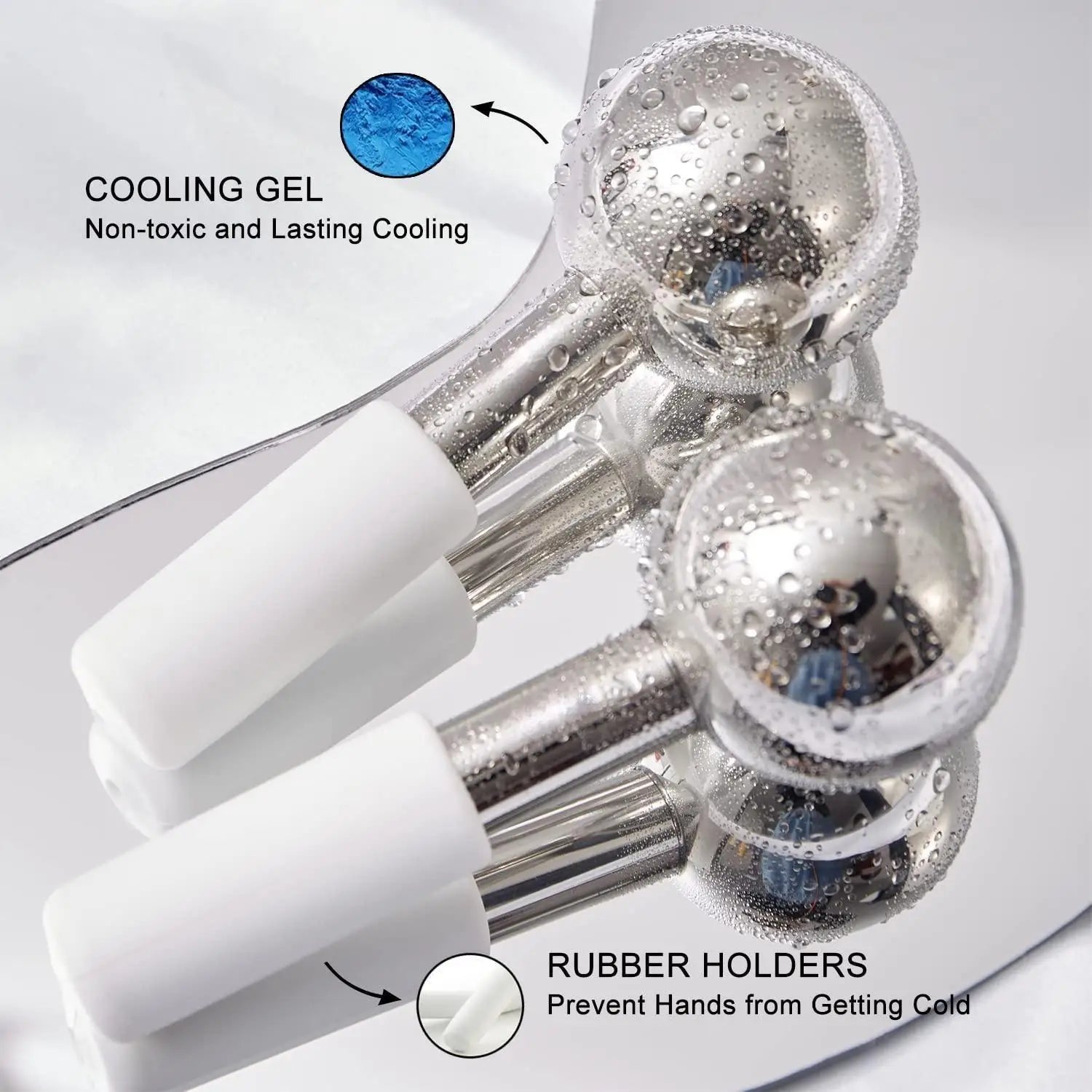 Stainless Steel Cooling Ice Globes for Facial Puffiness and Skincare - 5