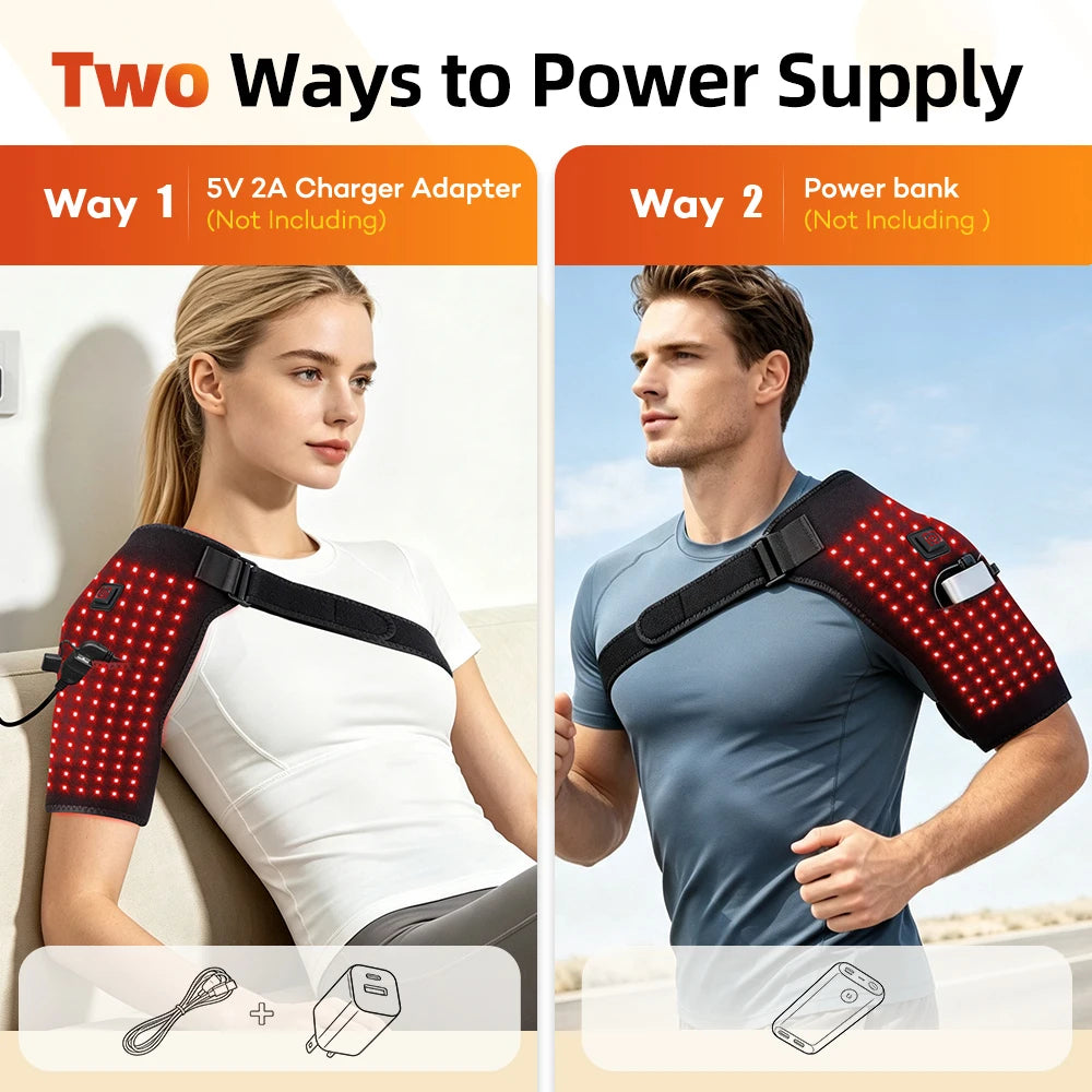 Red Light Heated Shoulder Massage Wrap for Pain Relief - 4