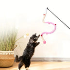 Interactive Plush Cat Teaser Wand Toy