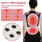 Self-Heating Tourmaline Magnetic Back and Shoulder Support Brace