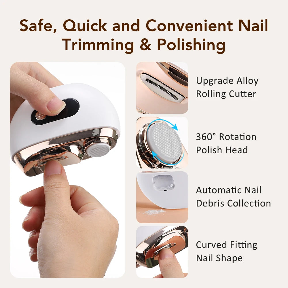 Electric 2-in-1 Automatic Nail Clipper and Trimmer