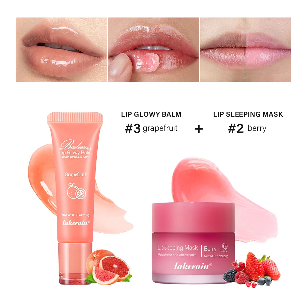 Moisturizing Lip Balm and Sleeping Mask Care Set