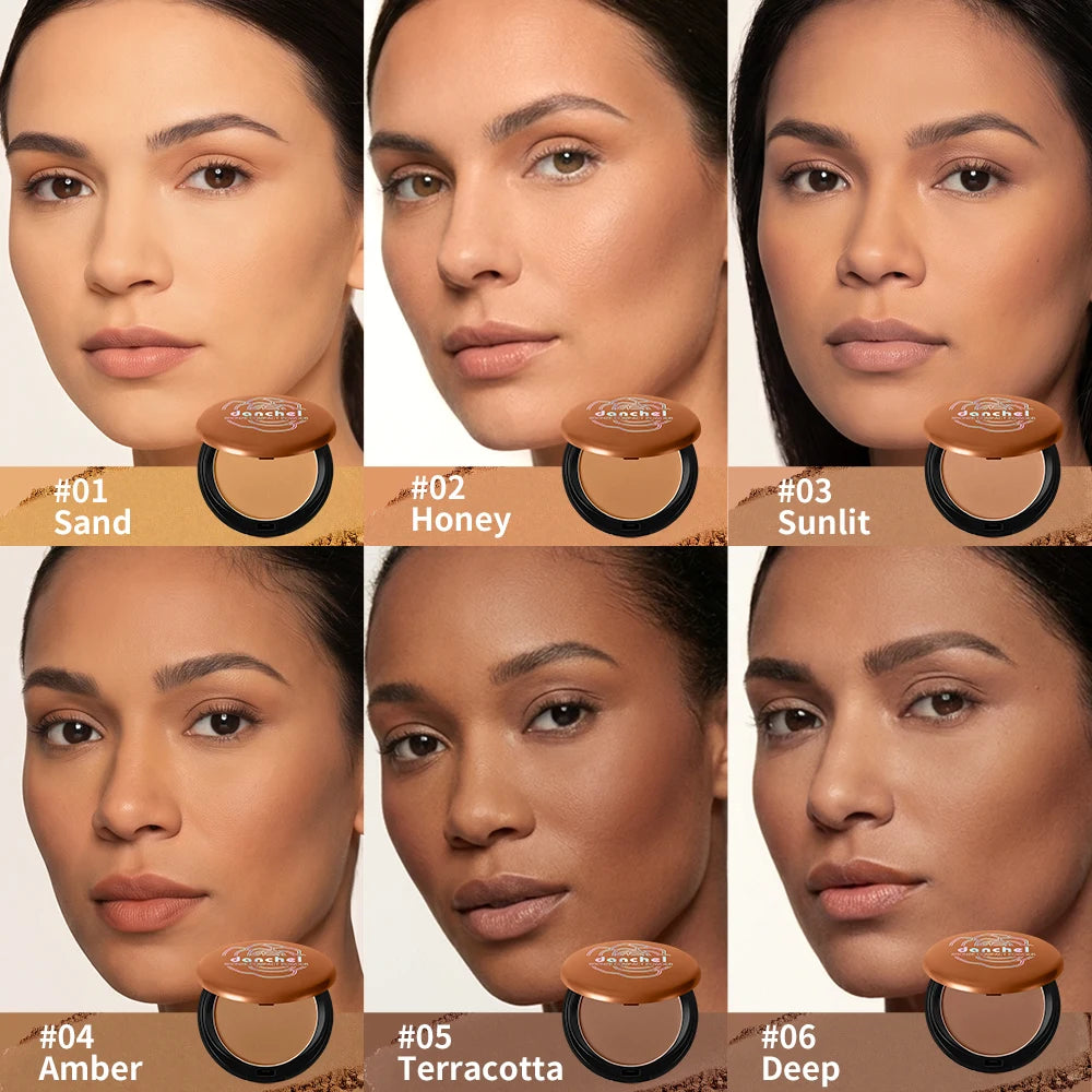 Matte Bronze Pressed Powder for Facial Contouring and Setting - 2