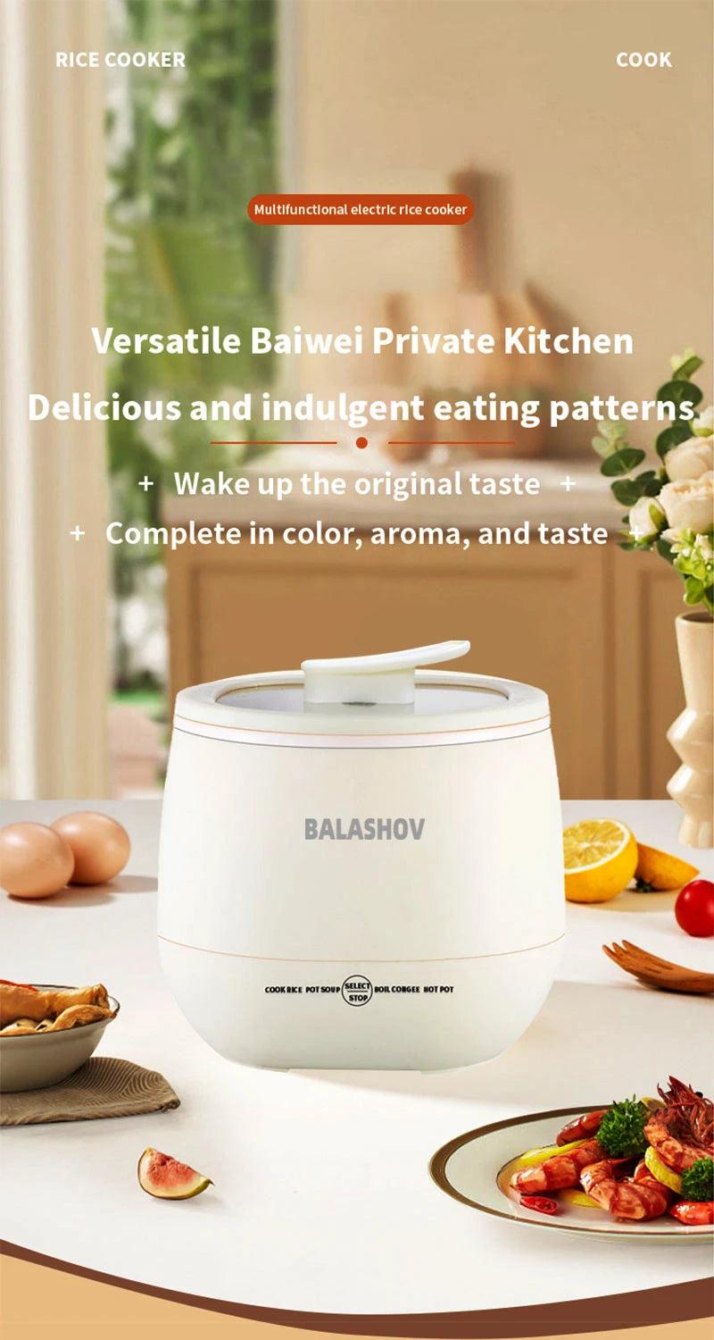 Portable 1.8L Smart Mini Rice Cooker for Small Kitchens and Dorms - 7