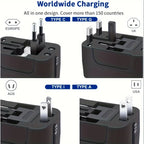 Universal Worldwide Travel Adapter with Dual USB Ports