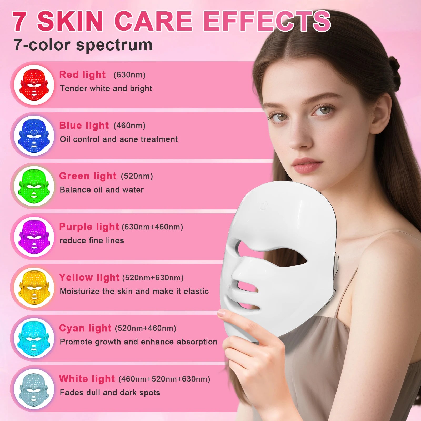 7-Color LED Photon Facial Mask for Skin Rejuvenation - 12