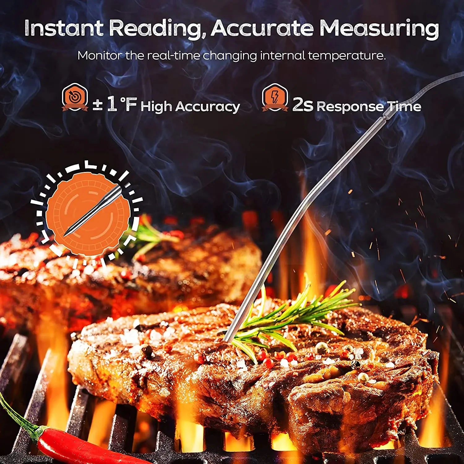 Digital Instant-Read Meat Thermometer for Kitchen and BBQ - 2