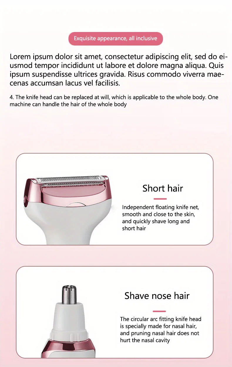 4-in-1 Electric Hair Removal Shaver for Women - 10