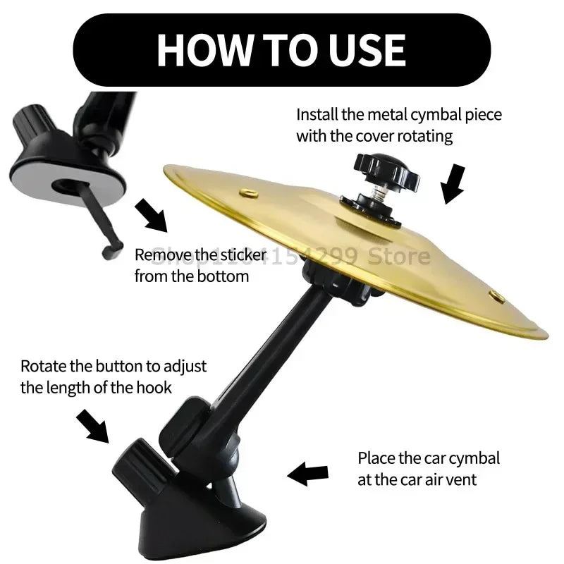 Mini Drum Cymbal Car Vent Decoration Accessory - 5