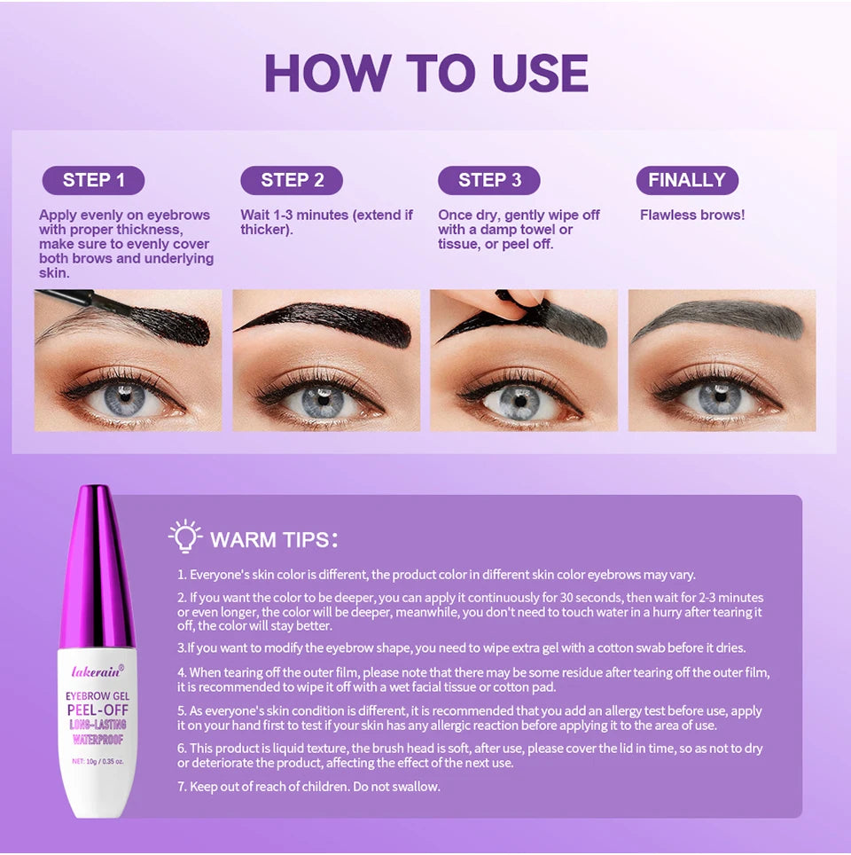 Waterproof Peel-Off Eyebrow Tint Gel - 13
