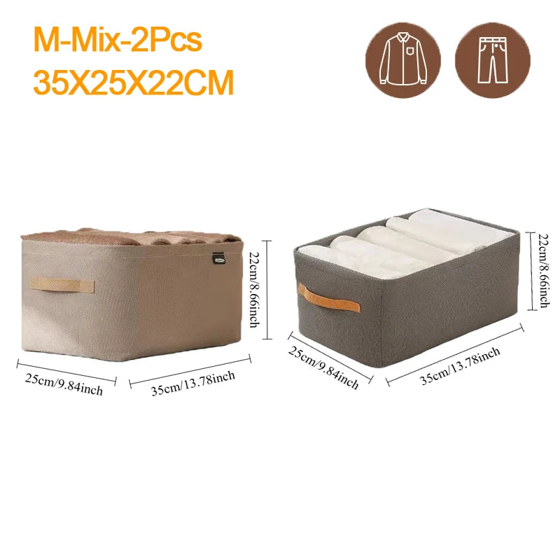 Foldable Fabric Clothing and Closet Organizer Storage Box