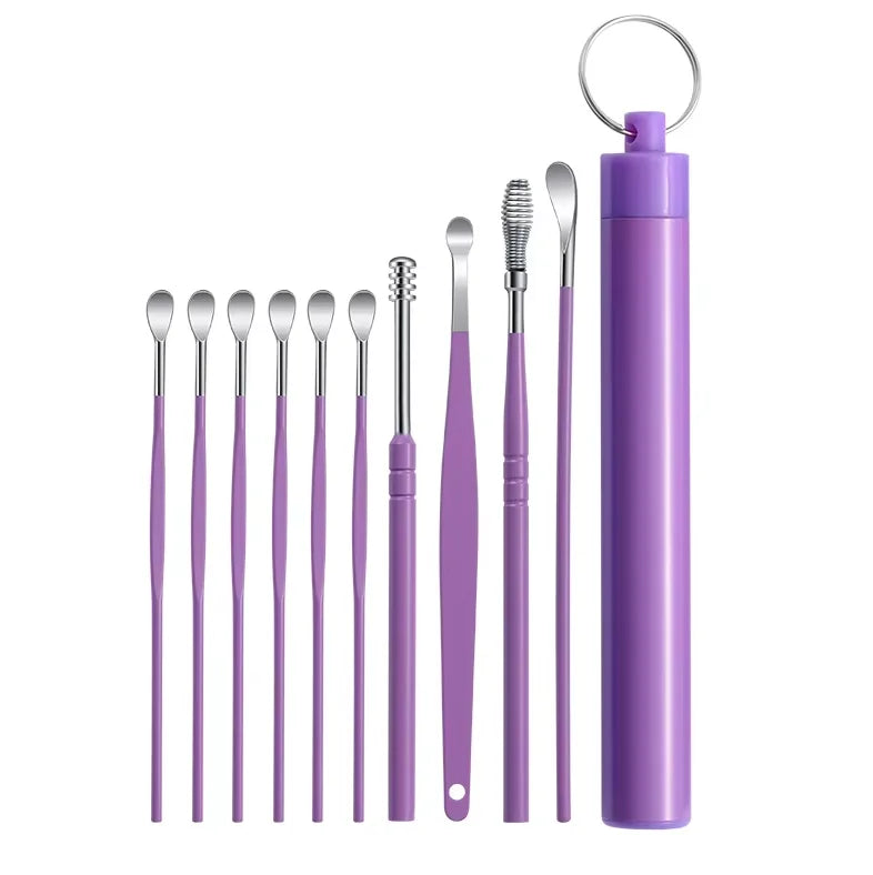 Stainless Steel Ear Wax Removal Tool Kit with Travel Case - 22