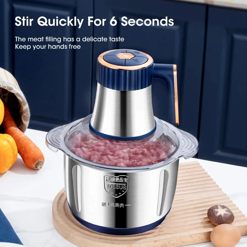 5L Electric Stainless Steel Food Processor and Meat Grinder - 2