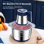 5L Electric Stainless Steel Food Processor and Meat Grinder