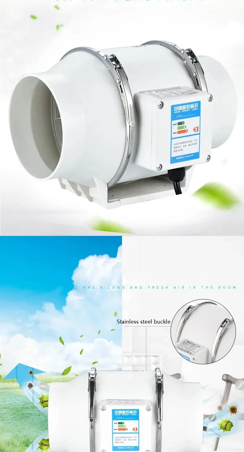 Inline Duct Exhaust Ventilation Fan for Kitchen and Bathroom - 8