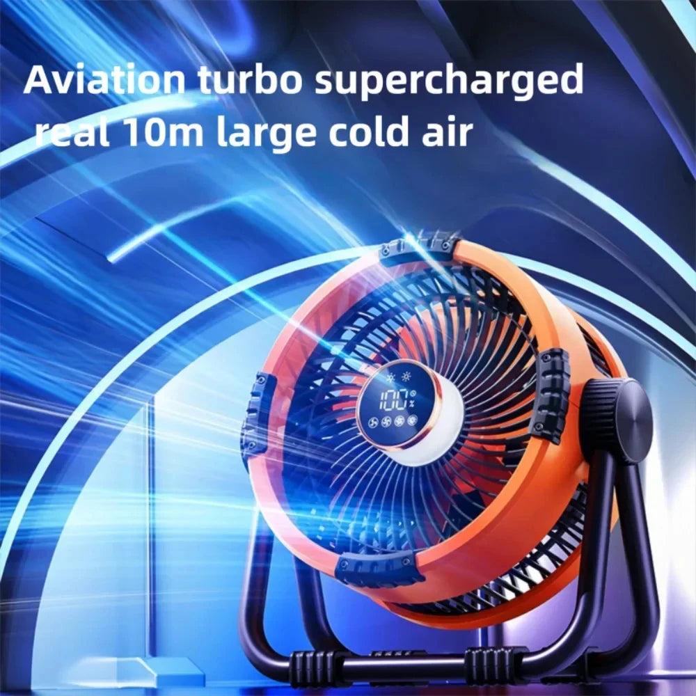 Portable Rechargeable Camping Fan with Night Light and Power Bank