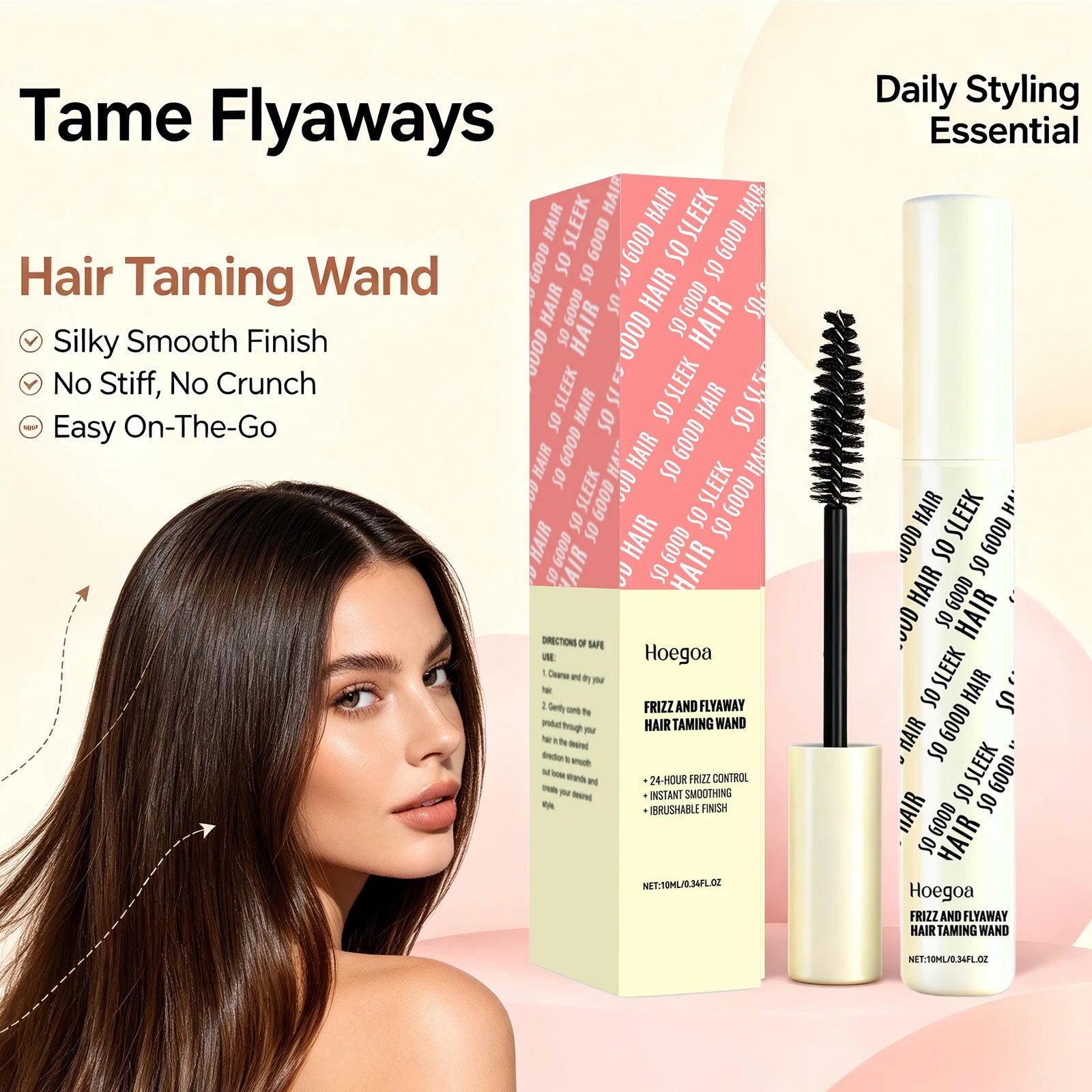 Anti-Frizz Hair Finishing Wand for Sleek Flyaway Control - 1