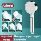 5-Mode High-Pressure Rainfall Handheld Shower Head