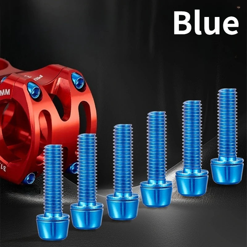 6-Piece M5x18mm Colored Bike Stem and Handlebar Bolt Set