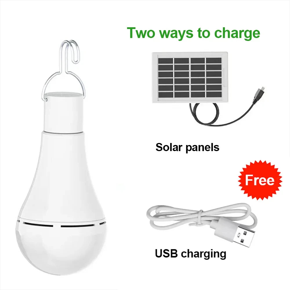 Portable Solar Powered LED Hanging Light for Camping and Emergency