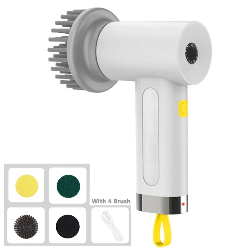 4-in-1 Electric Handheld Power Scrubber for Household Cleaning