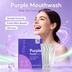 Portable Single-Use Purple Mouthwash Sachets for Fresh Breath