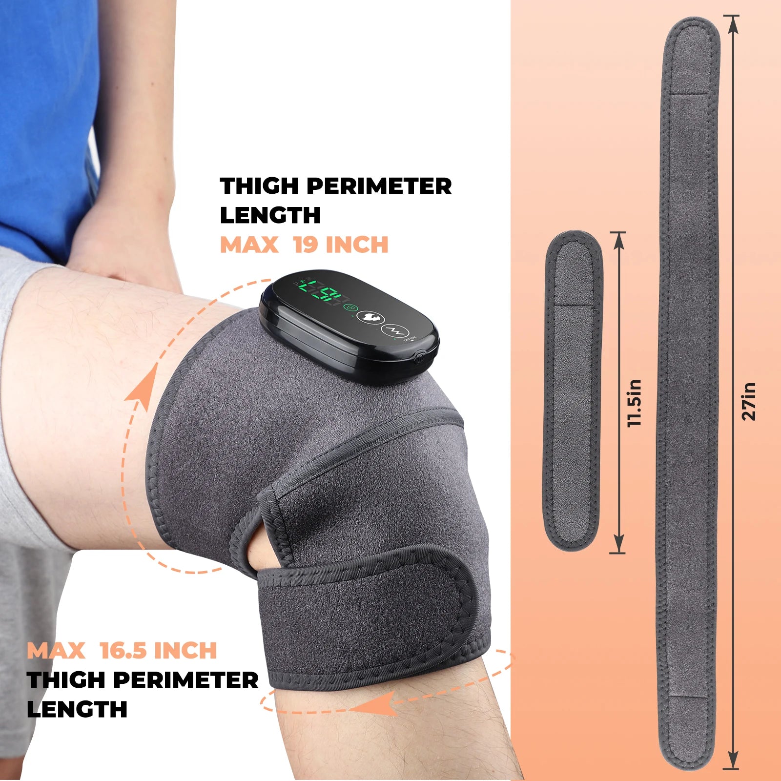 Heated Vibration Knee Massager for Joint Pain Relief - 12