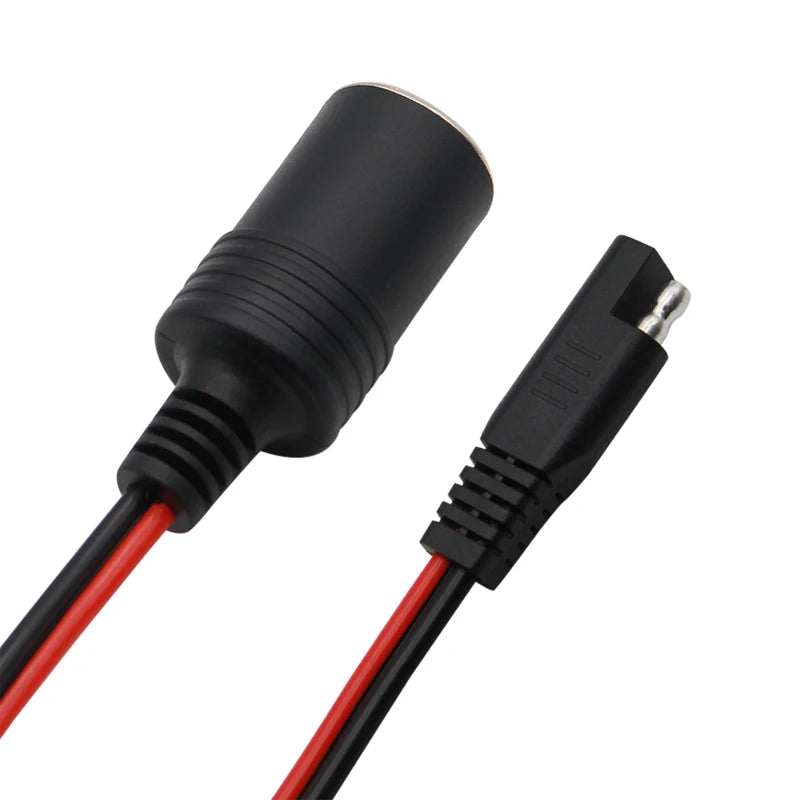 SAE to Female Cigarette Lighter Socket Adapter for Vehicles