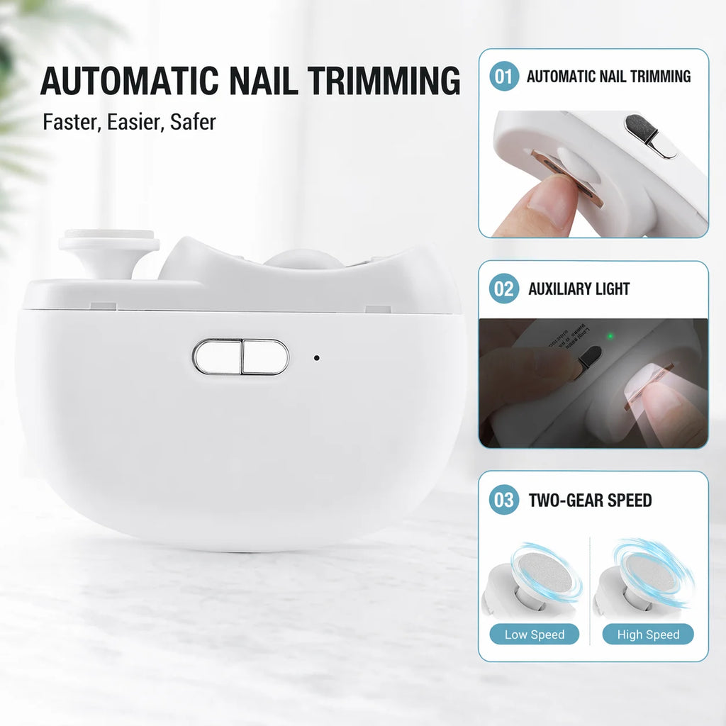 Electric Automatic Nail Trimmer and Polisher for All Ages