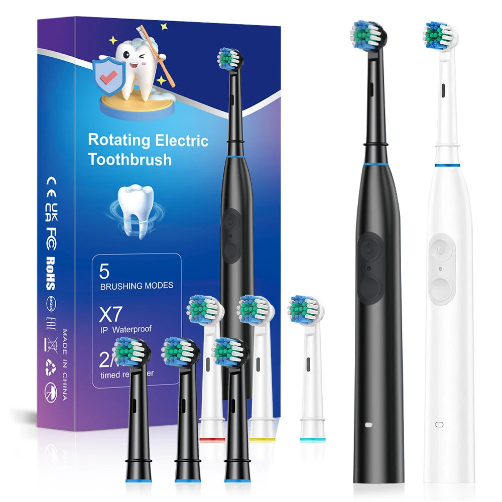 Rechargeable Electric Toothbrush with 5 Modes and 4 Brush Heads - 7